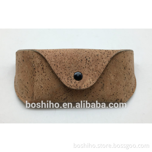Custom high quality cork fabric leather eyeglasses sunglasses case